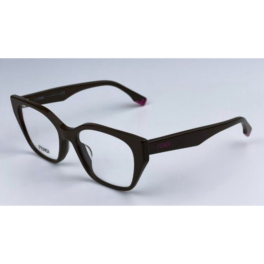 Fendi Women Eyeglasses Light Brown Demo Cat Eye FE50001I 050 NEW